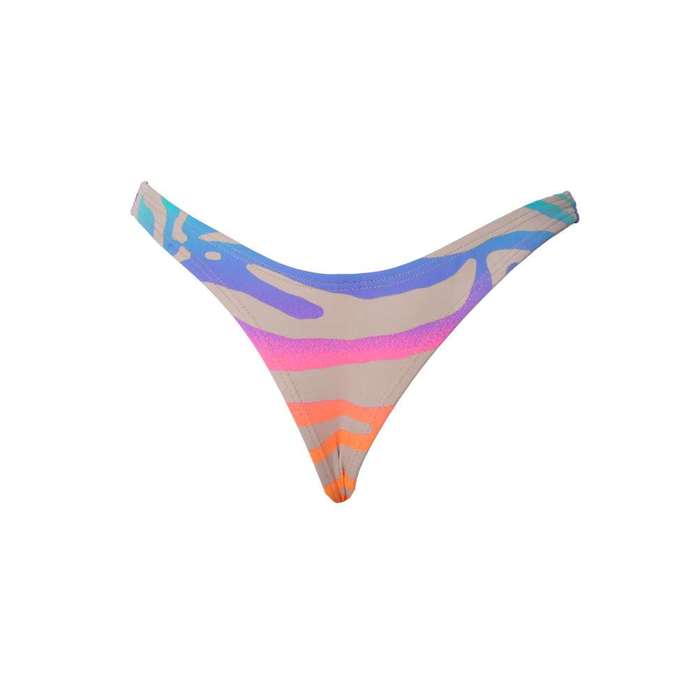 Set Bikini Top Triangolo a Tendina Zebra Slip a brasilana Ala a Delta. - CONERO BEACHWEAR